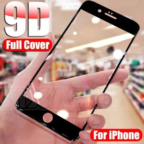 9D Full Cover Tempered Glass For iPhone 11 12 Pro XS Max XR X Screen Protector On iPhone 8 6 7 6S Plus 5 5S SE Protective Glass