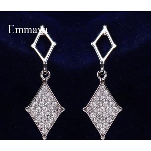 Emmaya New Arrival Elegant Earring For Women&Girls Geometry Appearance CZ White Noble Jewelry Fashion Ornament Wedding Party