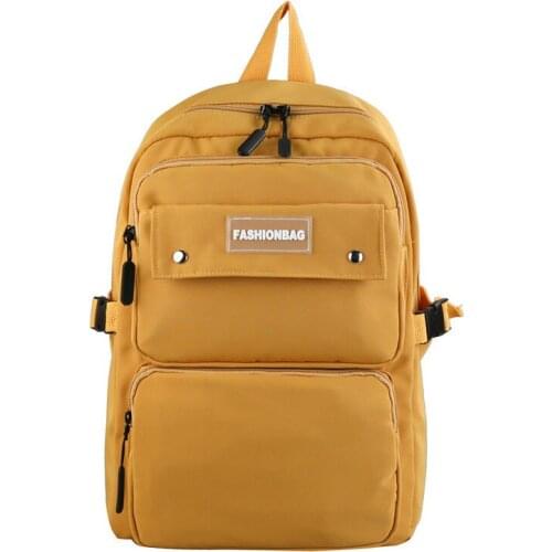 Backpack Womens New Nylon Outdoor Backpack Men Leisure Large Capacity Backpack Solid Color Junior High Students' Schoolbag