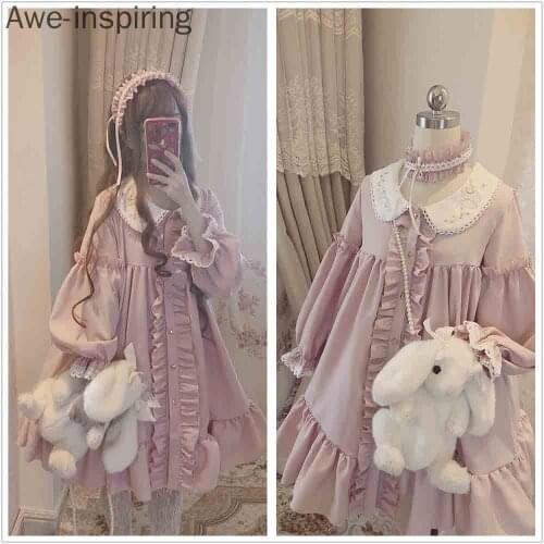 Awe-inspiring Lolita Dress Victorian Medieval Lace Pink Dress Women Princess Dress Halloween Costume Girls Pink vestidos
