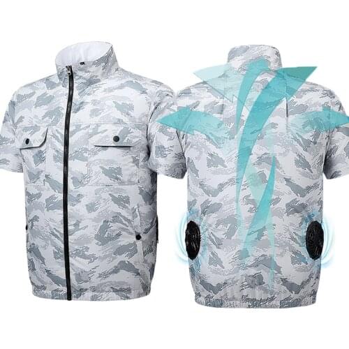 USB Charged Cooling Fans Vest Men Women Summer Air Conditioning Waistcoat Cool Fan Hiking Hooded Clothing -40