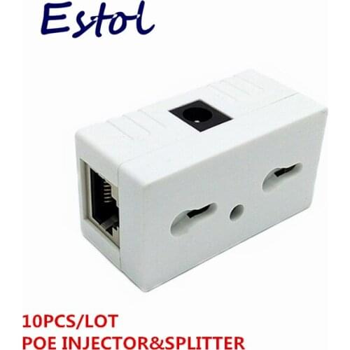 New Hot sale 10PCS/LOT RJ45 Connector POE Splitter Injector For IP Camera,IP Phone combiner Power over Ethernet Adapter switch
