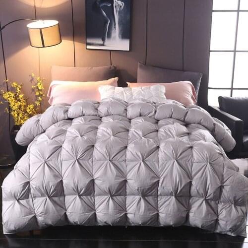 100% White Goose Down Filler 3D Bread Duvet/Quilt/Comforter Bedding Winter Luxury Blankets Cotton