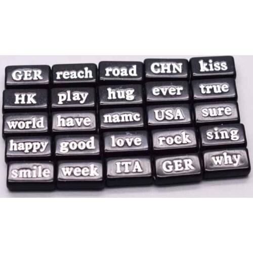 100pcs/Lot Acrylic Beads With Kiss/Love /Smile/World /Happy Mixed Colorful Beads For Jewelry Making DIY Charms Bracelet Necklace