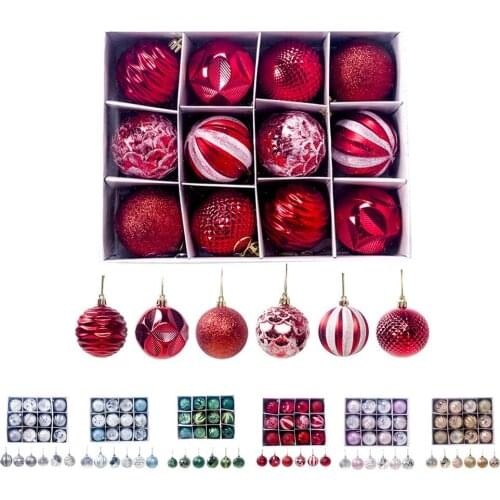 12pcs Christmas Tree Mini Hanging Baubles Decoration Ornament Small Christmas Tree Holiday Ornaments