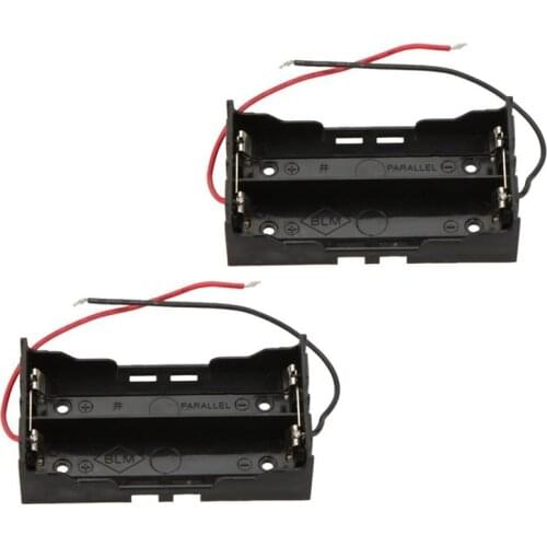 2 piece battery storage box case holder for 2 x 18650 parallel lithium batteries