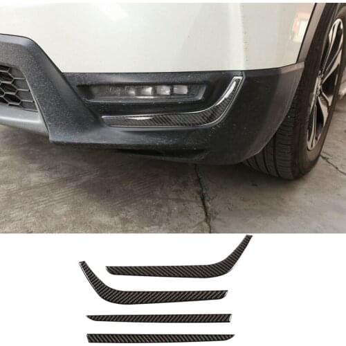 4Pcs Carbon Fiber ABS Front Bumper Fog Light Cover Trim Outside Stickers for Honda CR-V CRV 2016-2019 Car Stylings