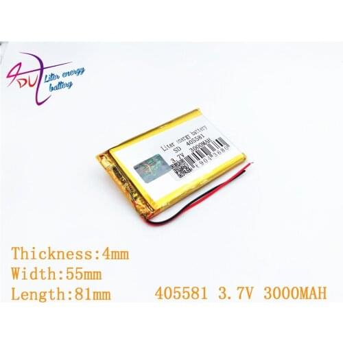 405581 3.7V 3000MAH 405580 Lithium Polymer Li-Po li ion Rechargeable Battery cells For Mp3 MP4 MP5 GPS mobile bluetooth