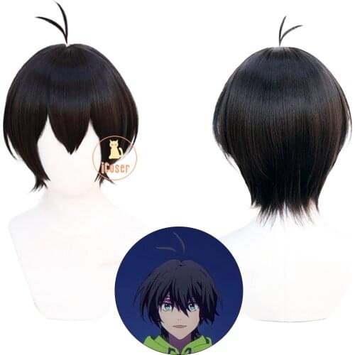 Anime SK8 the Infinity Miya Chinen Cosplay Wig Black Short Heat-resistant Synthetic Hair Carnival Party Halloween Men Women Wig