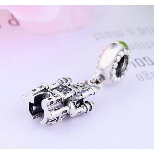 Authentic 925 Sterling Silver Vintage Pairs City Castle Pendant Beads Fit Original Charm Bracelet Dangle Berloque For Women 2021