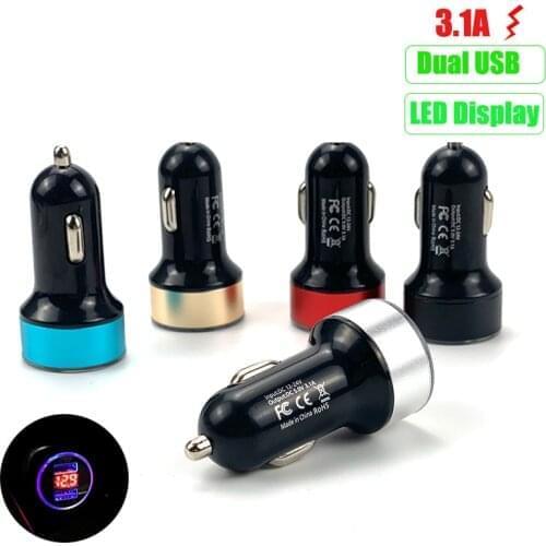 3.1A Dual USB Car Charger LED Display For Smart fortwo forfour forease forjeremy forstarts fourjoy Vision EQ fortwo