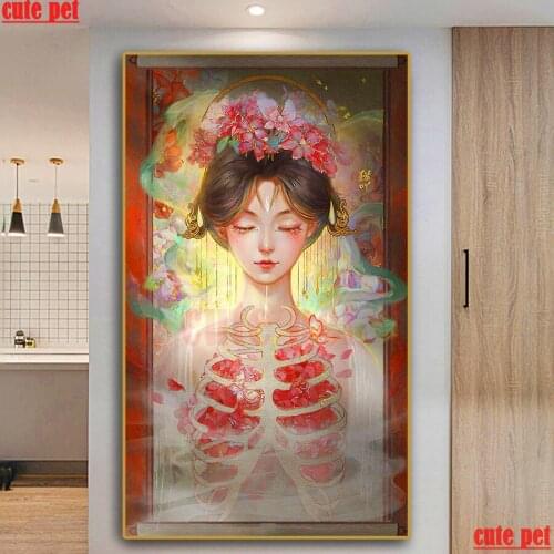 Large 5D Diamond Painting Picture-in-picture fantasy classical woman Diamond Mosaic Rhinestone Embroidery CrossStitch Home Decor