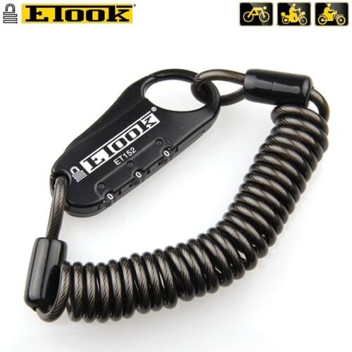 ETOOK mountain bike chain lock steel wire cable lock bicycle riding helmet lock luggage mini code lock