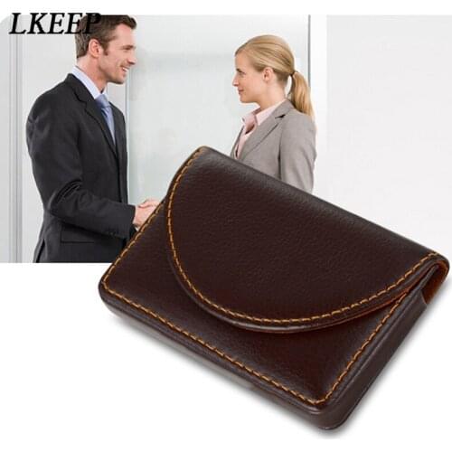 PU Leather Men And Women Credit Card Holder Single Box Pu Leather Vintage Mini Safe Purse Card Case