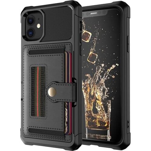 For iPhone 11 Pro Max XS MAX Credit Card Case PU Leather Flip Wallet Cover Holder Hard Back Cover For Galaxy Note 10 Plus S10E