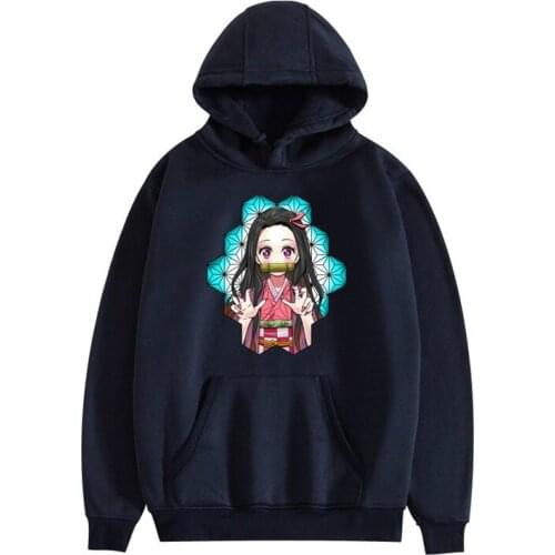 COSSUN Anime Demo Slayer Kimetsu No Yaiba Kamado Nezuko Cute Fashion Hoodies Pullover Harajuku Hooded Sweatershirt Unisex