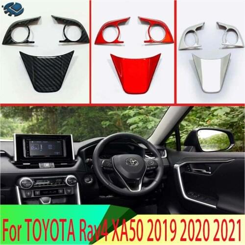 For TOYOTA Rav4 XA50 2019 2020 Decorate Accessories Steering Wheel Panel Cover Bezel Trim Insert Badge Molding Garnish