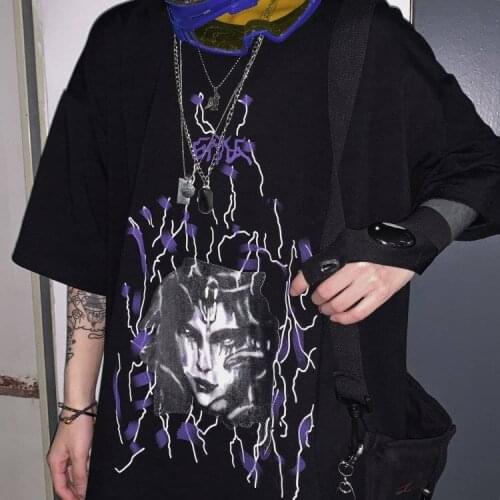 Women hip hop fashion Gothic horror t shirt Unisex Satantic Short Sleeve printing tshirt female/men Oversize harajuku 90s tees