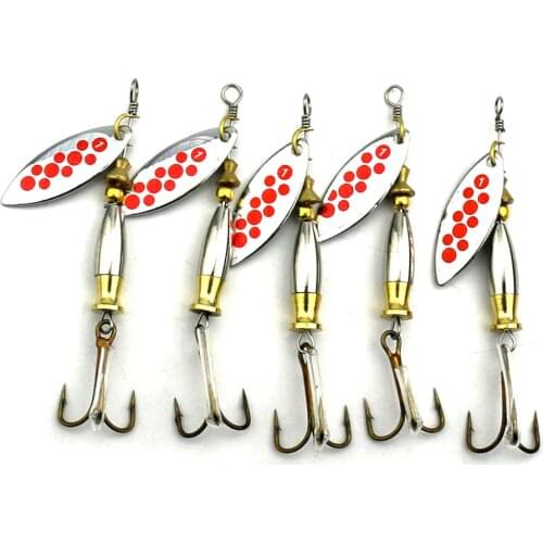 HENGJIA 5PC 7.8cm 8.1g Sequin spinnerbait Metal Bass isca Artificial Spoon Fishing lure pesca spinner bait Pike fishing hook