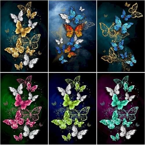 GATYZTORY 40X50cm Pictures By Numbers Butterfly Painting HandPainted DIY Coloring Home Decoration Gift Drawing Canvas Kits