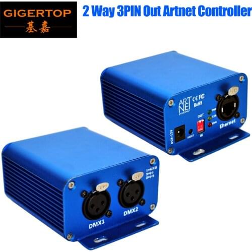 Freeshipping 5 PIN DMX Socket Artnet Stage Lighting Controller Ethernet Port LED DMX Controller DC9V 5A DMX Converter