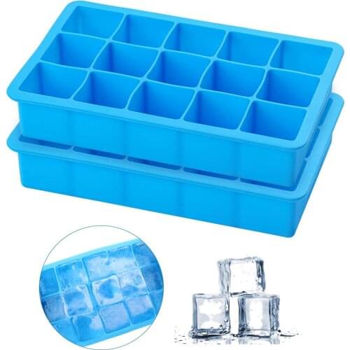 2Pcs/Set 15 Cavity Cube Tray Molds Candy Chocolate Mould Square Baking Molds Cake Pan Muffin
