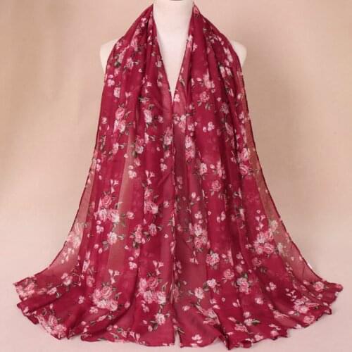 Summer floral viscose shawl fashion print headscarf muslim wrap scarves womens pashmina bandana echarpe size 180*85cm