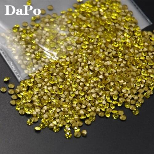 Hot Sale Shiny Point Back Rhinestones Citrine Color SS4-SS30 Loose Glass Crystal Strass For Jewelry Wedding Crafts Decoration