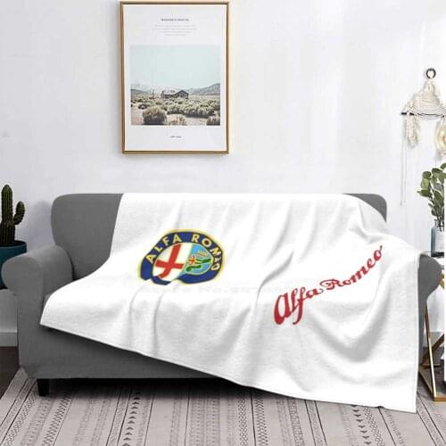 Alfa Old Badge & Script-Color/White New Selling Custom Print Flannel Soft Blanket Alfa Alfa Romeo Alfa