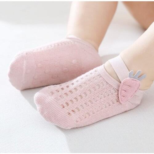 Newborn Infants Anti Slip Short Socks Kids Toddler Summer Boys Girls Cute Invisible Cotton Mesh Non-slip Socks Baby Accessories