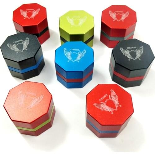 2019 Latest Cueangel Brand Multi-color Splicing Magnetic Billiards Pool chalk holders for Hexagon chalks Snooker chalk cases