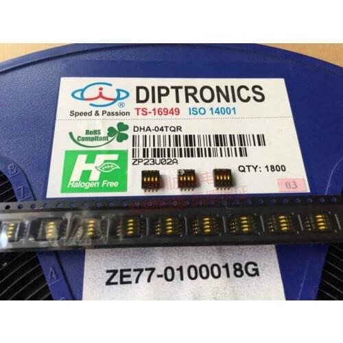 Original new 100% DIP DHA-04TQR dial switch 1.27mm miniature coding switch patch 4-bit 4P