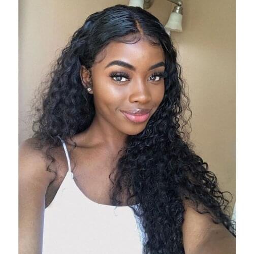 Curly Human Hair Wig Brazilian Remy Hair PrePlucked With Baby Hair 13x6 Lace Front Human Hair Wigs For Black Women Deep Wave Wig