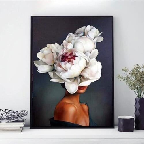 Full Square / Round Drill 5D DIY diamond painting "woman rose" 3D diamond embroidery Nordic wall painting art cross stitch home