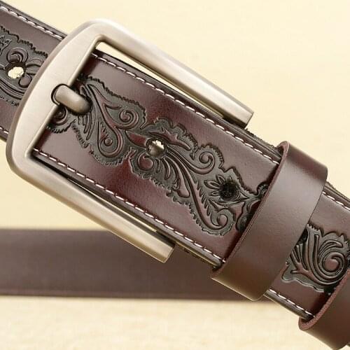 Fashion mens belts vintage genuine leather man belt 3.8cm casual mens belts luxury genuine ceinture vintage male belt ML051