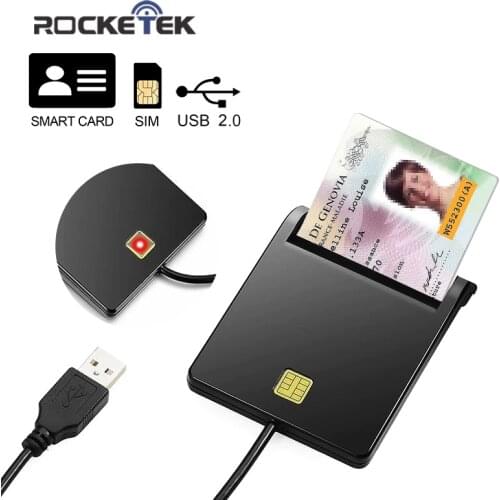 Rocketek USB 2.0 Smart Card Reader cac,ID,Bank card,sim card cloner connector cardreader adapter pc computer laptop accessories