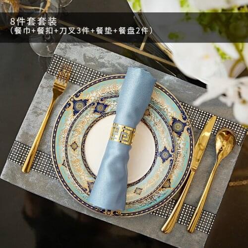 Luxury Nordic Plate Sets Trays Decorative Steak Creative Ceramic Dinner Serving Plate Sets Zestaw Obiadowy Home Tableware DB60PZ