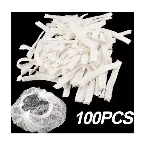 100Pieces Disposable Hair Shower Cap Non-woven Bath Caps Hair Cap Pleated Anti Dust Bouffant Cap Bathroom Accessories