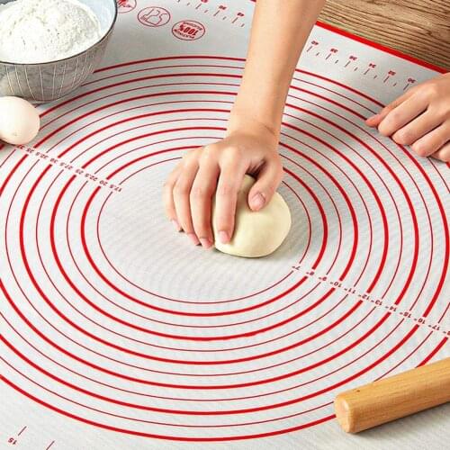 Silicone Kneading Pad Non-Stick Surface Rolling Dough Mat with Scale Kitchen Cooking Pastry Sheet Bakeware Baking Tools