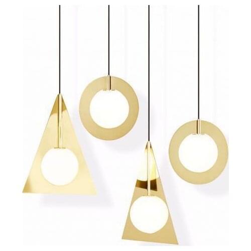 Modern Copper Sliver Shade Mirror Chandelier Light E27 Led Pendant Lamp Modern Christmas Glass Ball Lighting Ing deco chambre