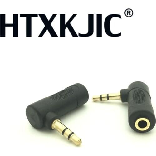 T 4 Pole Male To 3 Pole 3.5mm Female Stereo L Shape aux Audio Connector Extender Headphone Jack Adapter Converter 90 Degree