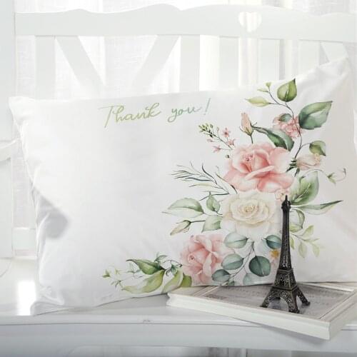 1pc Pillow cover Pillow case Luxury Bedding Pillowcase Pillowcovers decorative 50x70 Customizable size 3D Print Flowers white