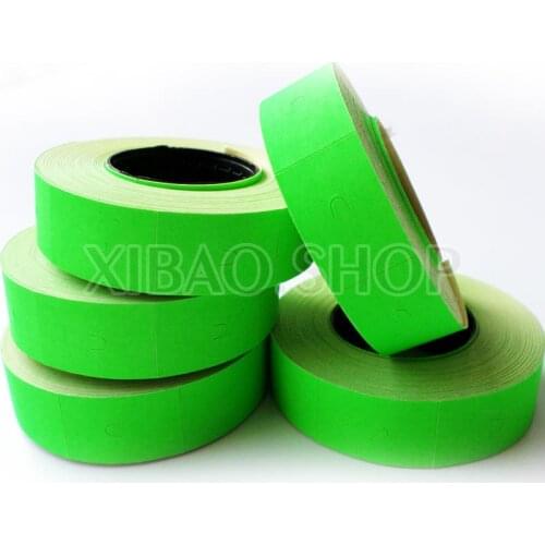 10 Rolls Price Gun Paper Tag Mark Sticker Supermarket Labels For MX-6600 New Green Color Free Shopping