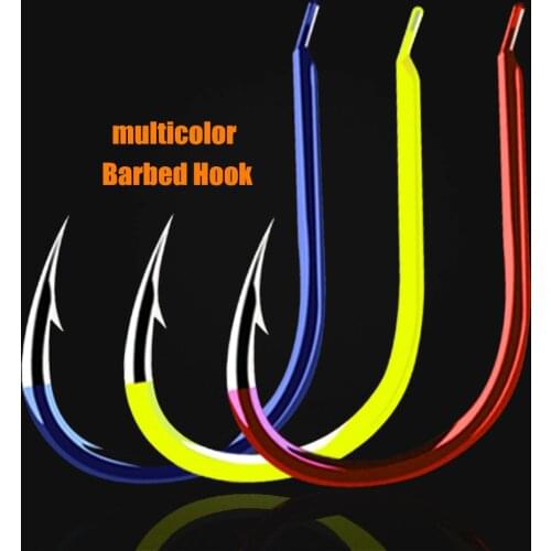 10pcs Fishing Hooks Fishhooks Fishing Accessories Supplies Lures Carp Fishing Tackle Barbed Colored High-carbon steel 15 Sizes