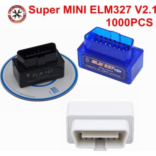 1000pcs/lot Super Mini ELM 327 Bluetooth V2.1 OBD2 Scanner ELM327 OBD 2 Car Diagnostic Interface mini bluetooth elm327 DHL Free