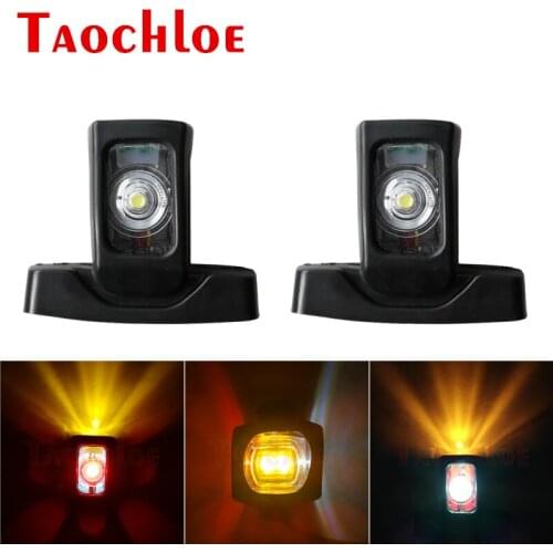 2Pcs 12V 24V LED Parking Lights Red White Amber Truck Trailer Tractor Position Lamp Rear Clearance Light Signal Indicator Lamp