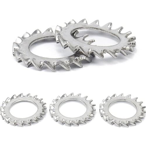 10/50 DIN6798A 304/316 Stainless Steel External Toothed Serrated Lock Washer M2.5 M3 M4 M5 M6 M8 M10 M12 M14 M16 Gasket GB862.1
