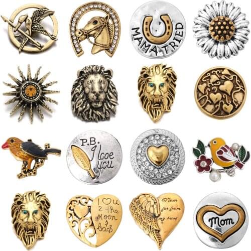 5pcs/lot New Snap Jewelry Metal Gold Snap Buttons for DIY 18mm Snaps Bracelet for Women ZA016