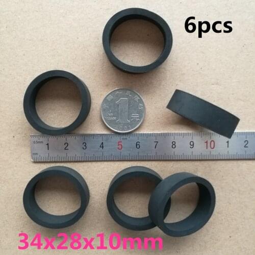 6pcs 34mmx28x10 Buffer rubber ring Shock absorption rubber pad Waterproof for cassette deck audio tape Stereo player