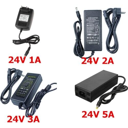 Power Adapter AC to DC 24V 1A 2A 3A 5A Converter Transformer 24 v Power Supply Charger For LED Strip and logitech racing wheel